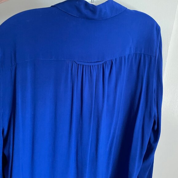 Anthropologie MAEVE Islet Button Down Roll Tab Long Sleeve Shirt Size M Blue - Picture 9 of 14
